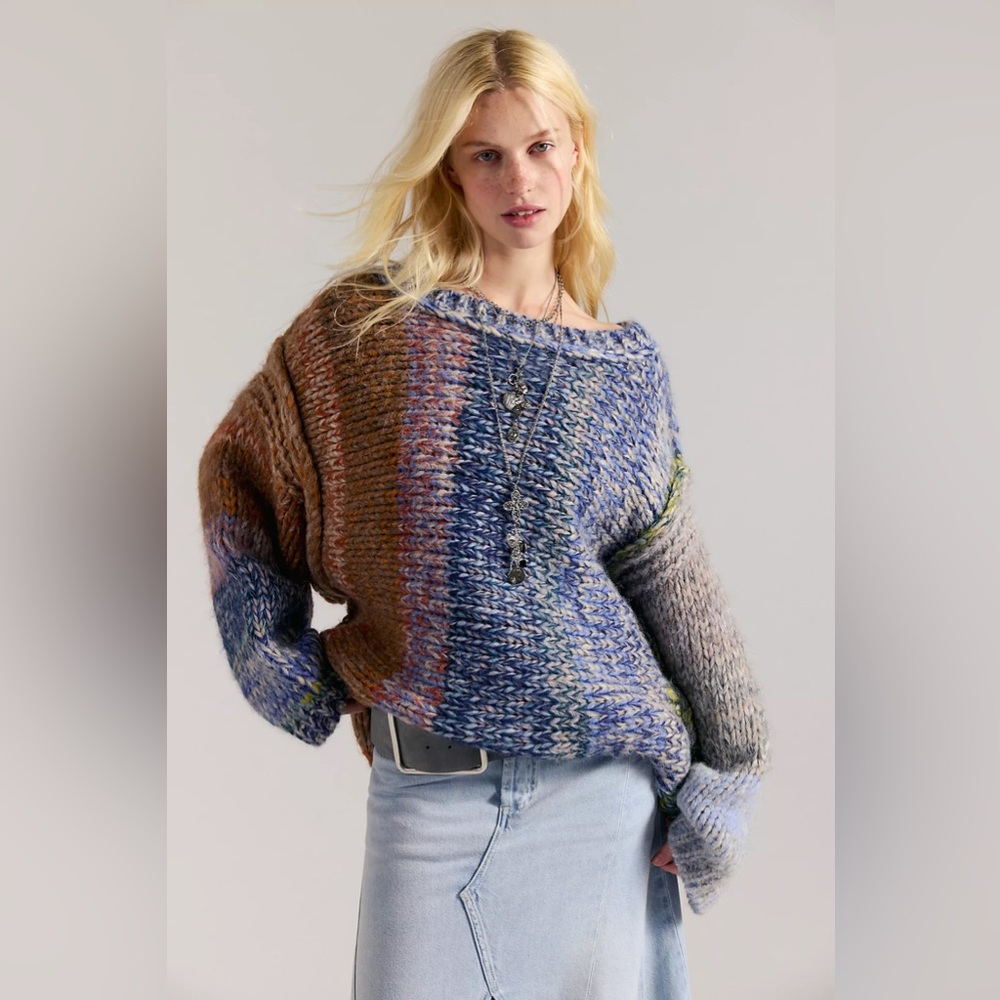 NWT Free People Marltastic Alpaca Woven Oversized Chunky Knit Sweater